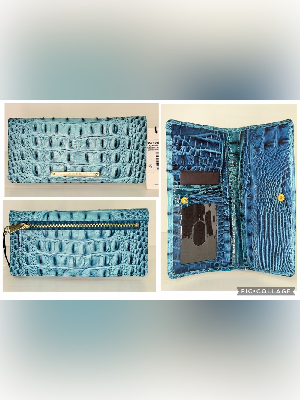 Brahmin Bottle Blue Ombré Ady Wallet - NWT!!